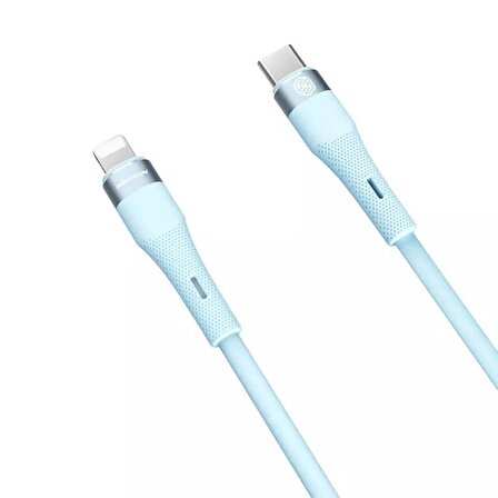 Nillkin Typec iPhone 27W Silikon Data Şarj Kablo 1.2m - Mavi