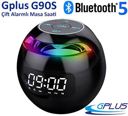 Gplus G90S Bluetooth 5.0 Çift Alarmlı Radyolu Dijital Masa Saati
