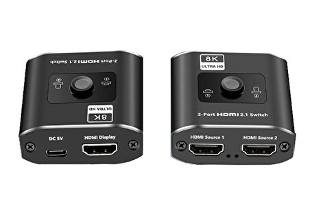 Gplus 8K221A 8K Ultra HD 4320P 60Hz 2 Port HDMI 2.1 Switch 2x1 4K 120Hz 2K 144Hz HDR VRR QMS Switch