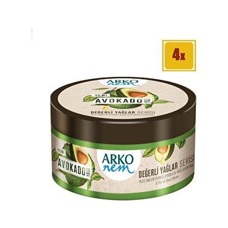 Arko Nem Krem Değerli Yağlar Avokado 250 ml 4'lü Set