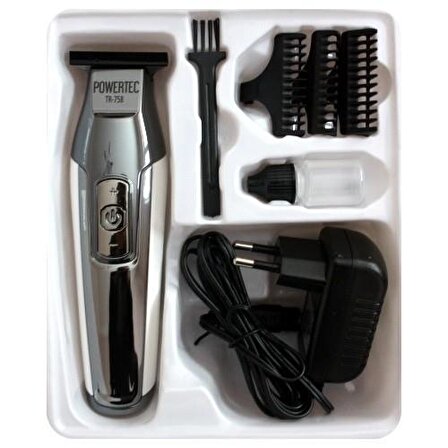 Powertec TR-758 Kablosuz Kuru Saç-Sakal Çok Amaçlı Tıraş Makinesi 
