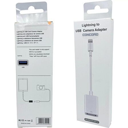 Lightning To USB Camera Adapter  JH-0514 Beyaz