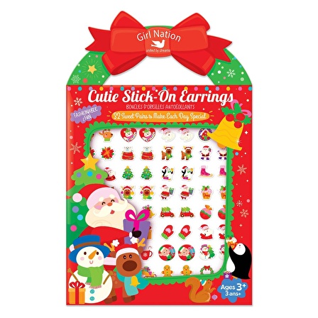 Girl Nation Cutie Stick-On Earrings - Holly Jolly