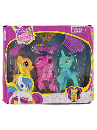 Can Oyuncak Kutulu 3'lü Pony Seti Renkli