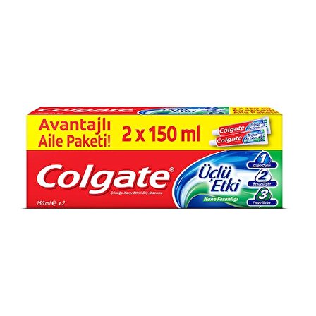 Colgate Diş Macunu Üçlü Etki 2x125 ml. Avantajlı Aile (12'li)