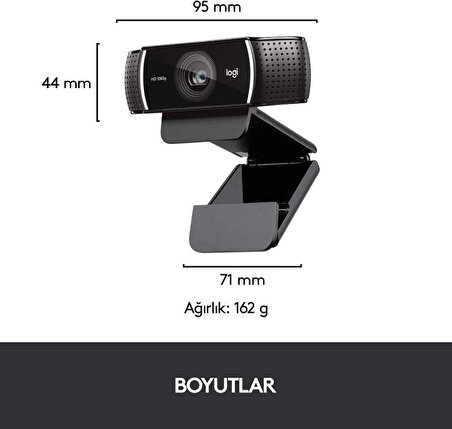 Logitech C922 PRO HD Web Kamerası, 1080p/30 FPS Çözünürlük