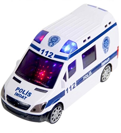 3D Işıklı, Sirenli Çarp Dön Sensörlü Polis Arabası