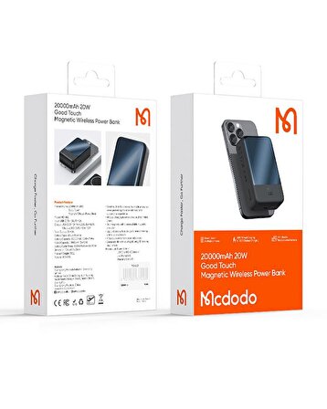 Mcdodo MC-5021 20W 20000mAh Kablosuz Powerbank -Siyah