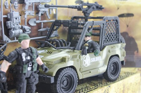 Combat Force Jeep Motor ve Botlu Asker Seti