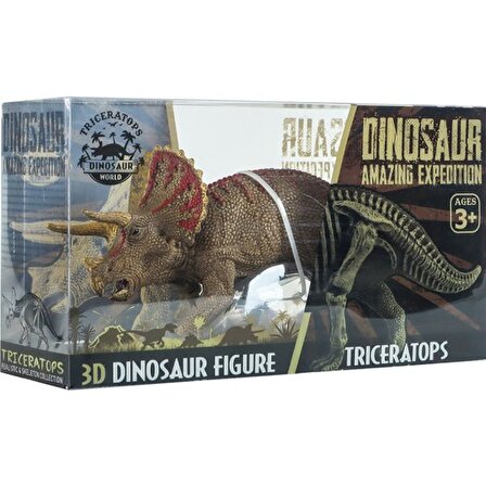 Sert Plastik Dinozor Figürü Triceratops