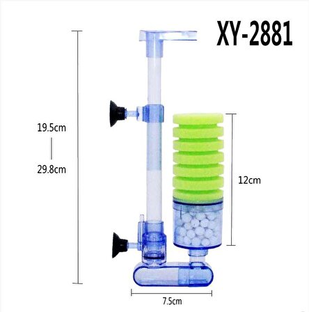 Xinyou XY-2881 Akvaryum Sünger Üretim Filtresi Tek Süngerli
