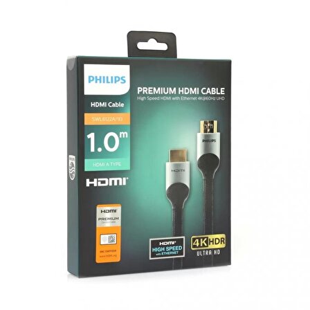 Philips SWL6122A Premium 18Gbps 4K 60Hz HDMI Kablosu 1 Metre