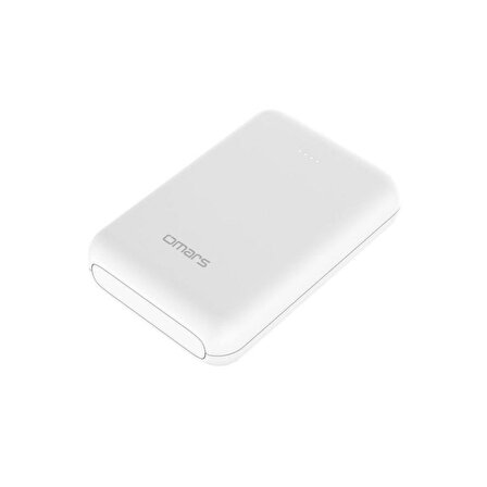 Omars 10000 mAh PD 20W Mini Powerbank Çift Çıkışlı Type-C & USB-A Beyaz