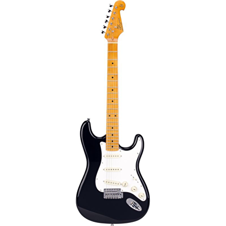 SX Stratocaster Elektro Gitar (Black)