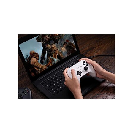 8Bitdo Ultimate Kablolu Controller, Switch, PC Windows 10, Android, Steam Deck, Raspberry Pi Beyaz