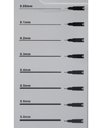 Nora Teknik Çizim Kalemi 8li Seti Dereceli Kalem Set