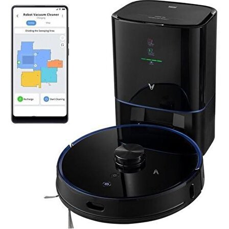 Viomi S9 S9-Automatic Akıllı Çöp İstasyonlu Haritalamalı Moplu Navigasyonlu Hepa Filtreli Siyah Robot Süpürge