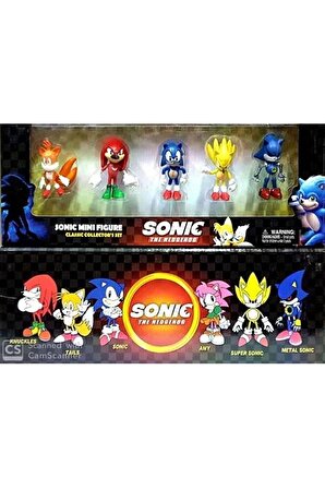 Kirpi Sonic Oyuncak Tails-knuckles-super Sonıc-metal Sonıc-sonic 5'li Figür Karakter Oyuncak Seti