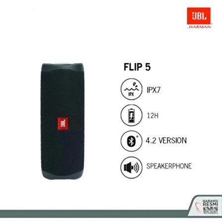 JBL Flip 5 Taşınabilir IPX7 Su Geçirmez Bluetooth Hoparlör Siyah