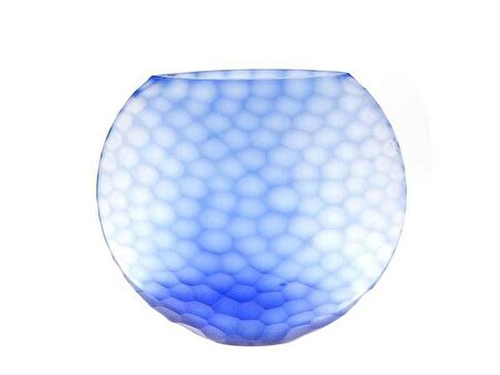 Biev dekoratif 24x18cm Mavi cam vazo DJE012