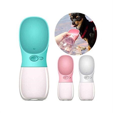 Nunbell Taşınabilir Kedi Köpek Seyahat Suluğu 350 Ml Pembe