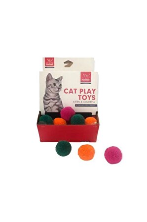 Kedi Oyuncağı Tüylü Yumuşak Renkli Top