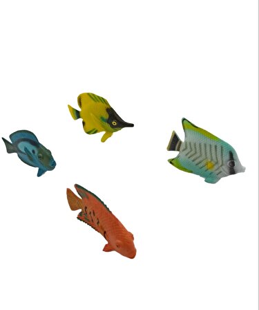Oyuncak Balık 12'li Rengareng Plastik Mini Balıklar Deep sea Word Balıklar Dünyası
