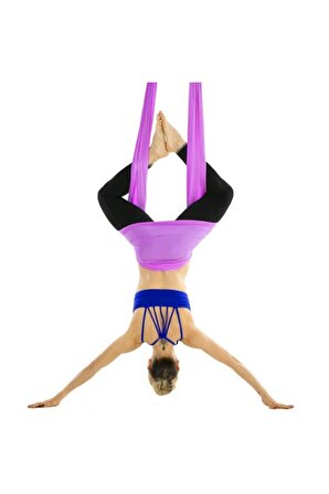 Yoga Fly Hamağı Mor Tavana Askılı Yer Çekimsiz Fitness Pilates Hava Akrobasi Egzersiz Denge Aleti