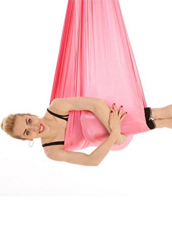 Yoga Fly Hamağı Pembe Tavana Askılı Yer Çekimsiz Fitness Pilates Hava Akrobasi Egzersiz Denge Aleti
