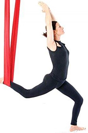 Yoga Fly Hamağı Kırmızı Tavana Askılı Yer Çekimsiz Fitness Pilates Hava Akrobasi Egzersiz Aleti