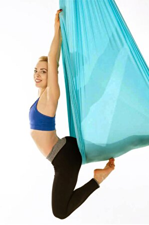 Yoga Fly Hamağı Mavi Tavana Askılı Yer Çekimsiz Fitness Pilates Hava Akrobasi Egzersiz Denge Aleti