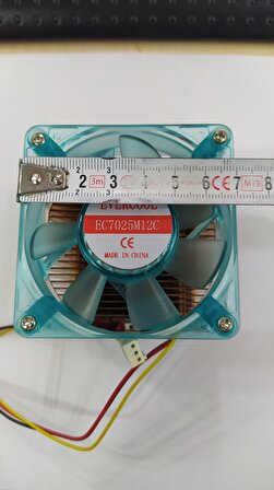 Evercool EC7025M12C 12 V 7 CM Fanlı 3 Pin Soket AMD İşlemci Fanı