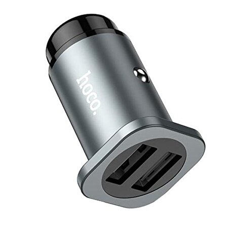 HOCO NZ4 Çift USB 24W Hızlı Şarj Araç Çakmaklık Şarj Adaptörü Oto Şarj Başlığı FÜME