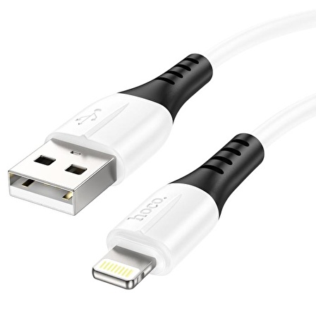 HOCO X82 iPhone Lightning to USB 2.4A Silikon Data ve Şarj Kablosu BEYAZ