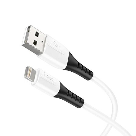 HOCO X82 iPhone Lightning to USB 2.4A Silikon Data ve Şarj Kablosu BEYAZ