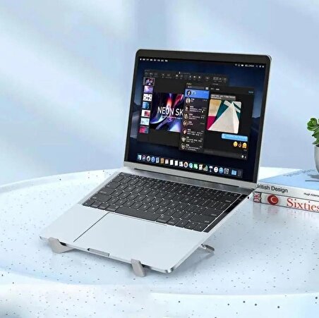 Hoco Notebook Dizüstü Bilgisayar Standı Kaliteli Alüminyum Alaşım Malzeme Katlanabilir Portatif Hafif ve Taşınabilir Eğim Açısı Ayarlanabilir Gümüş Renk PH51