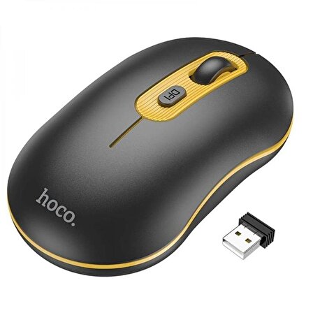 HOCO GM21 Platinium 1600dPi 2.4G Bluetooth Kablosuz Optik Mouse Siyah
