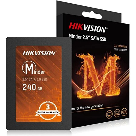 Hikvision Minder 2.5 İnç 240 GB Sata 3.0 400 MB/s 530 MB/s SSD 
