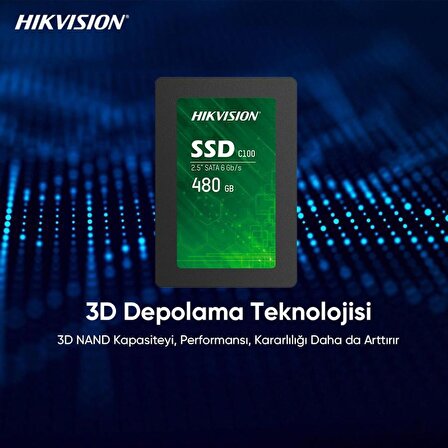 Hikvision 480Gb Ssd Disk Sata 3 Hs Ssd C100 480G 550Mb 470Mb Harddisk / Hıkvısıon