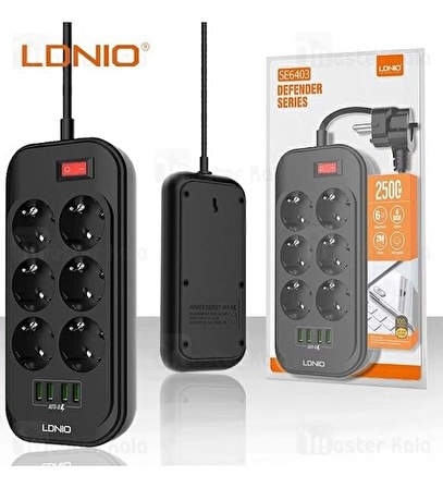 LDNIO SE6403 4 Port Usb Girişli 6'lı Akım Korumalı Priz