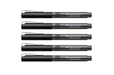 Faber Castell Needle 5405 0.5 İğne Uçlu Roller Kalem 5 Adet Siyah