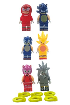 Sonic Hayranlarına Özel: Lego Uyumlu 6'lı Figür Seti 5cm.
