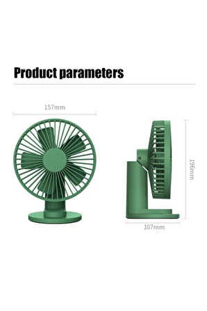 Vh Fan Masaüstü Taşınabilir Şarjlı Fan Vantilatör Mavi