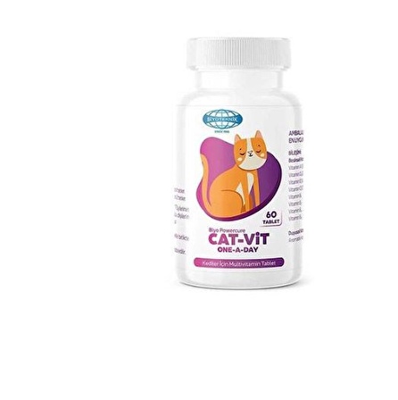 Biyoteknik Powercure Cat - Vit One A Day Kediler İçin Multivitamin 60 Tablet 8693439700522