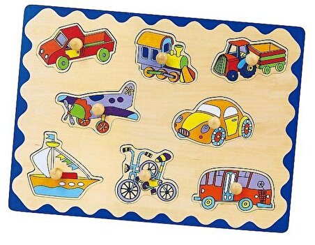 Circle Toys Taşıtlar 8 Parça Magnetli Çocuk Puzzle