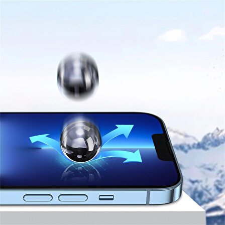 Iphone 14 Plus/13 Pro Max Uyumlu Tam Kaplayan Corning Gorilla Anti-Static Cam Ekran Koruyucu