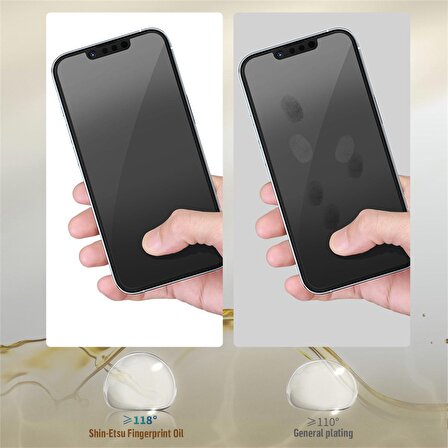Iphone 14 Pro Uyumlu Tam Kaplayan Corning Gorilla Anti-Static Cam Ekran Koruyucu Darbe Emici