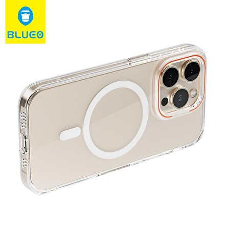 B49 Ultra Clear Anti-Drop Magsafe Kılıf iPhone 14 Pro Turuncu