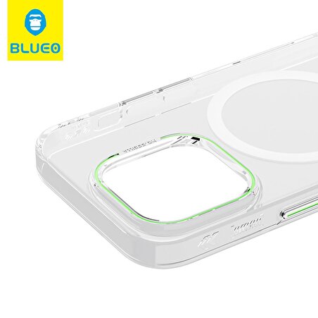 B49 Ultra Clear Anti-Drop Magsafe Kılıf iPhone 14 Pro Yeşil