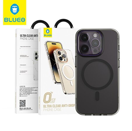 B49 Ultra Clear Anti-Drop Magsafe Kılıf iPhone 14 Pro Max Mor